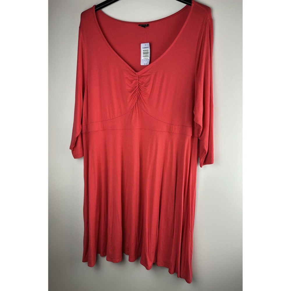 NWT Torrid Sweetheart Jersey Skater Dress Red Mini Stretch Summer Plus Size 4X 4 - Picture 2 of 9